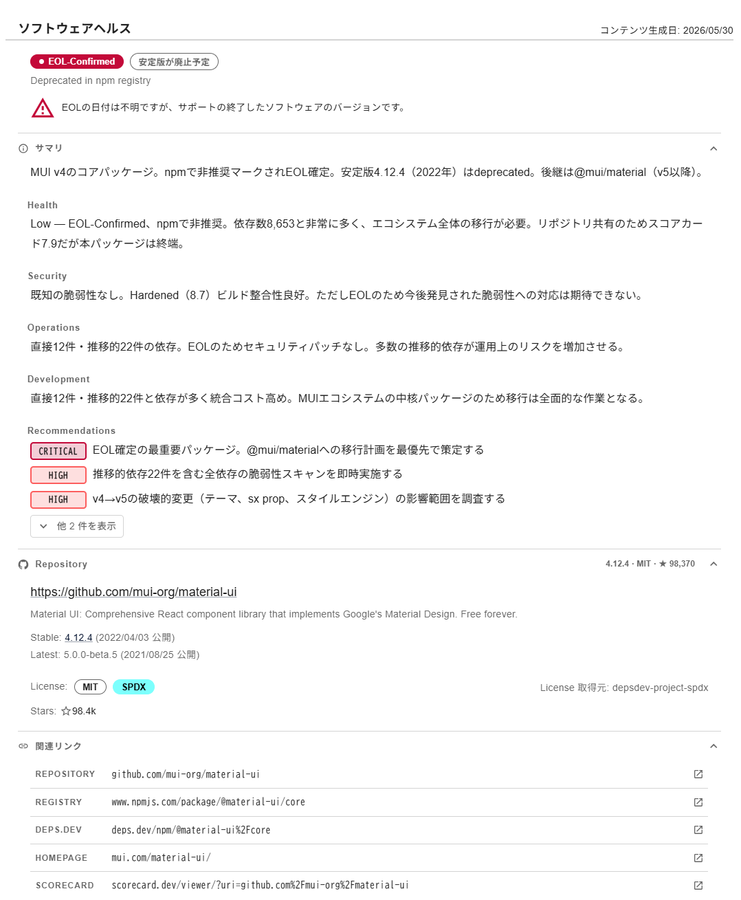 ソフトウェアヘルス